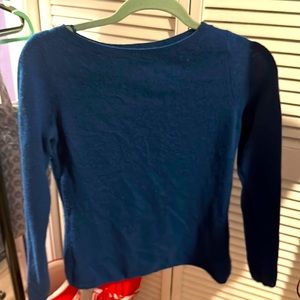Beautiful blue colored cashmere sweater by Adrienne Vittadini.